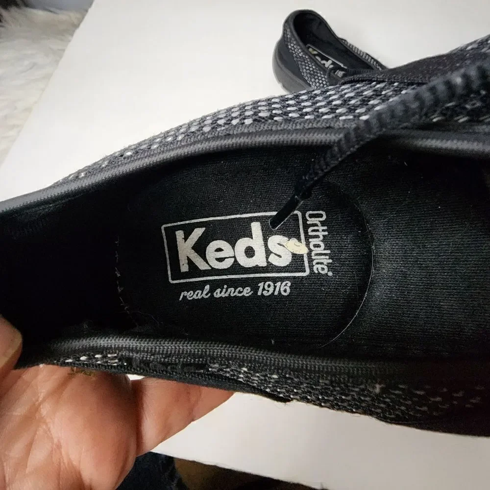 Keds Womens Ortholite Fuse WF53355 Size 9.5 Black Walking Comfort Sneakers
